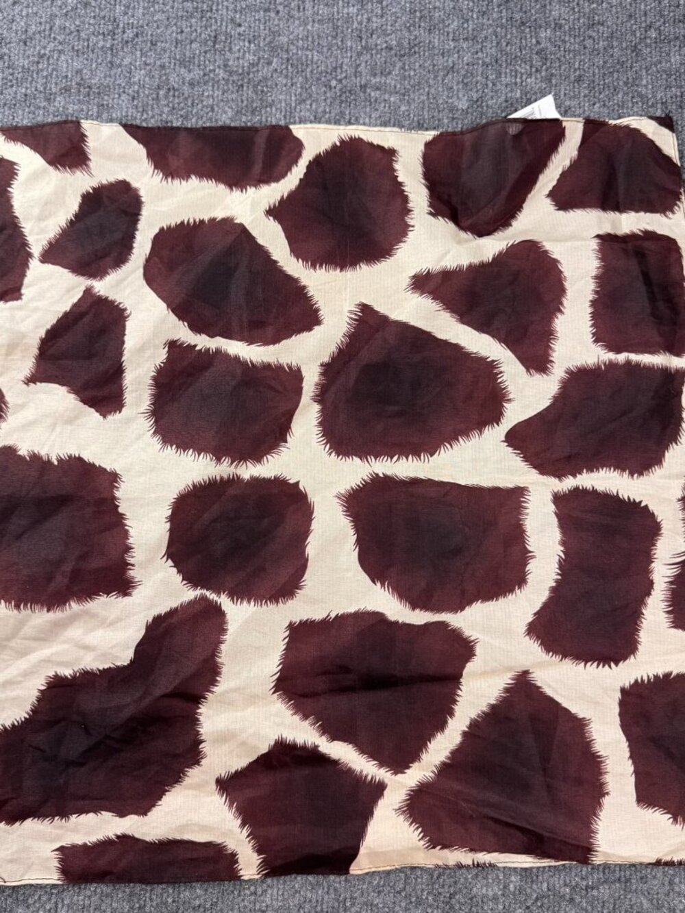Oriental Trading Giraffe Print Bandana Scarf Brown Cream Square 20"x20" Animal